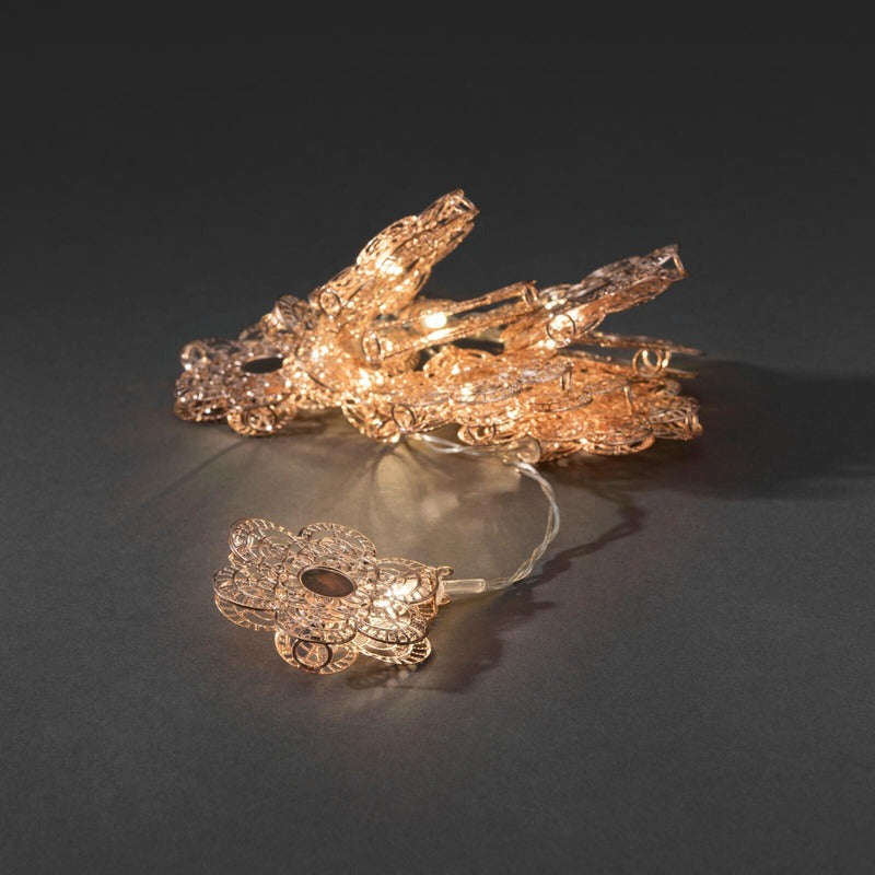 Konstsmide 花形灯串 3144-603 10 led，铜色