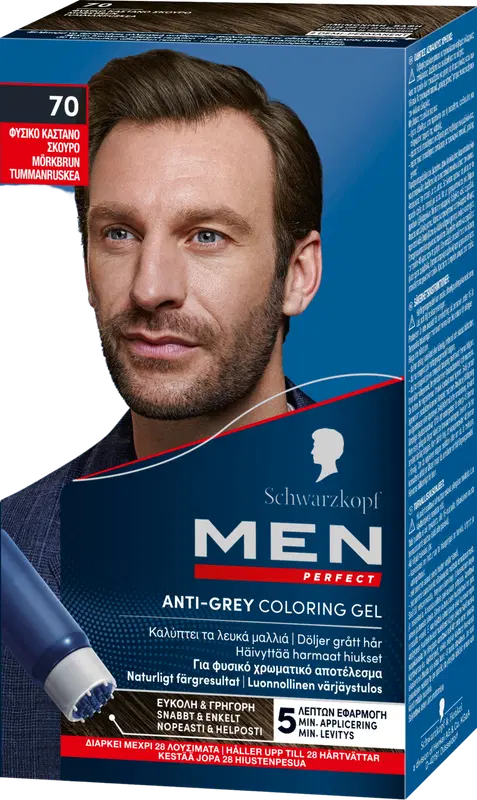 Schwarzkopf 男士完美70深棕色染发剂｜Schwarzkopf Men Perfect 70 Tummanruskea hiusväri