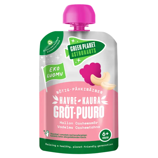 Green Planet Astronauts LUOMU pähkinäinen kaurapuuro vadelma 100g 6kk+｜Green Planet Astronauts 有机坚果燕麦覆盆子 100 克 6 个月以上