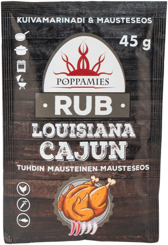 Poppamies 路易斯安那卡真调味料 45g｜Poppamies Rub Louisiana Cajun mausteseos 45g