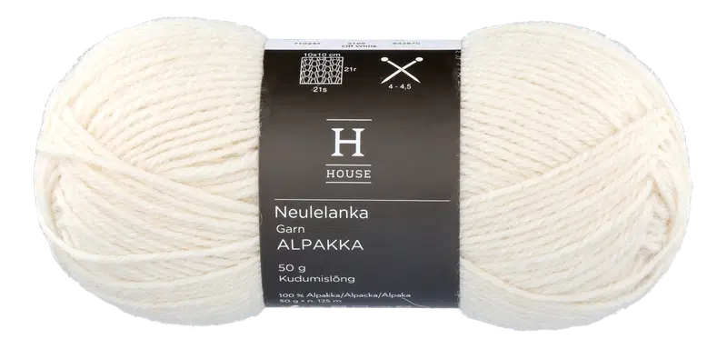 House 羊驼毛编织线 710234 50克 米白 2195｜House neulelanka Alpakka 710234 50 g Off White 2195