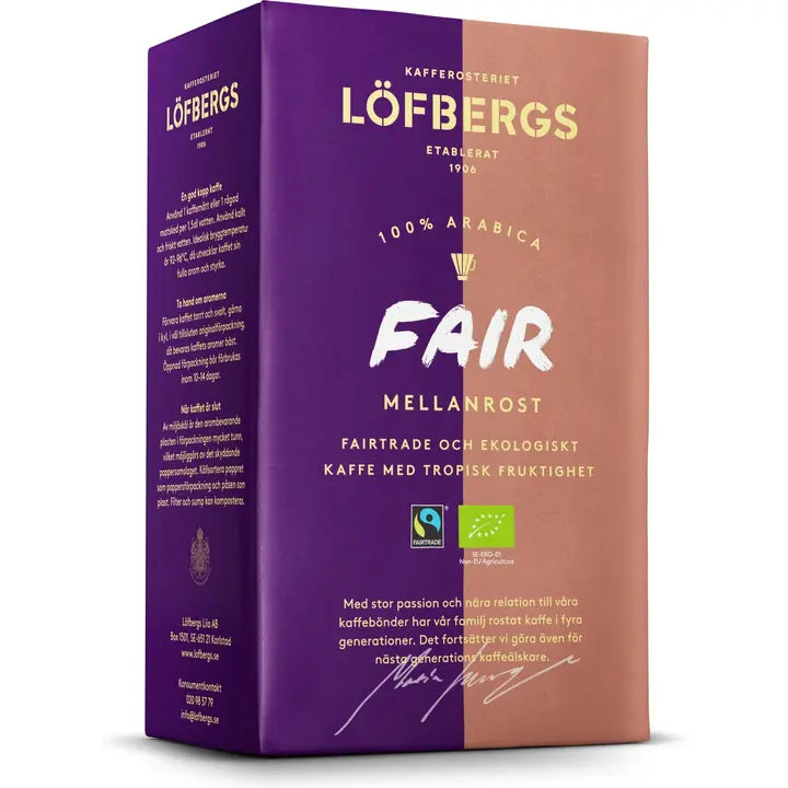Löfbergs Fair Mellanrost Kahvi 450g Reilukauppa Luomu｜Löfbergs Fair Mellanrost 咖啡 450g 公平贸易有机