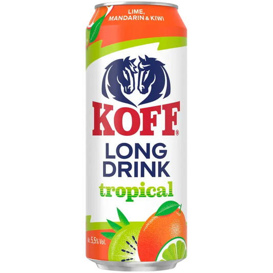 Koff Long Drink Tropical Lime-Mandarin-Kiwi long drink 5,5 % tölkki 0,5 L｜Koff 长饮热带青柠-橘子-猕猴桃长饮 5.5% 罐装 0,5 L