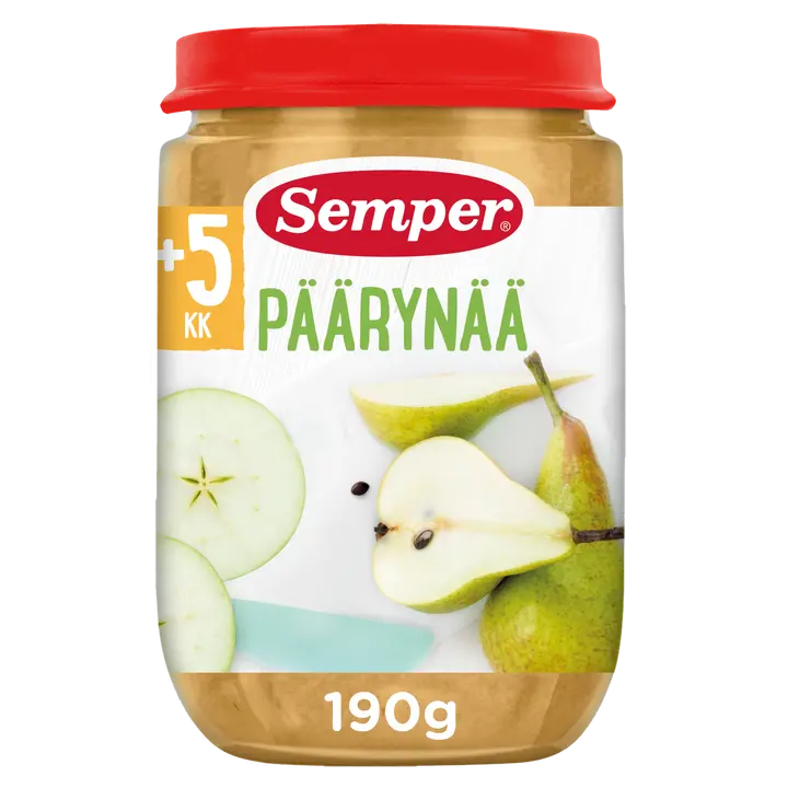 Semper Päärynää & omenaa 5kk hedelmäsose 190g｜Semper 梨苹果5个月果泥 190g