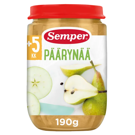 Semper Päärynää & omenaa 5kk hedelmäsose 190g｜Semper 梨苹果5个月果泥 190g