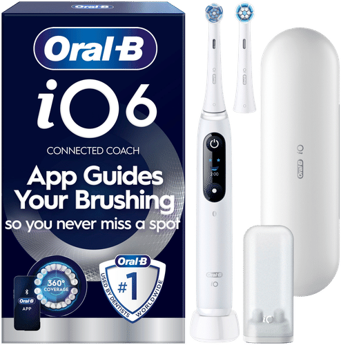 Oral-B iO6白色电动牙刷+旅行盒+牙刷架+替换刷头