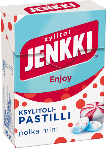 Jenkki Enjoy 波尔卡薄荷木糖醇含片 80g｜Jenkki Enjoy Polkamint ksylitolipastilli 80g