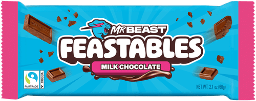 MrBeast Feastables 牛奶巧克力排块 60g｜MrBeast Feastables Milk Chocolate maitosuklaalevy 60g