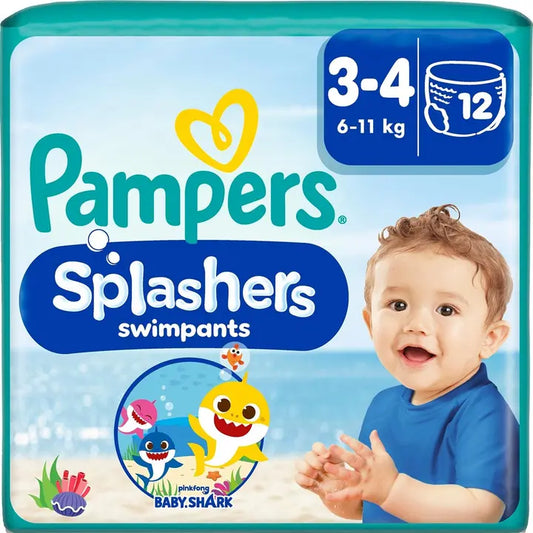 Pampers Splashers S3-4 6-11kg 12kpl uimavaippa｜Pampers Splashers S3-4 6-11公斤 12片游泳尿布