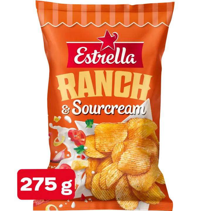 Estrella Sourcream & Ranch Sipsi 275g-Estrella 酸奶油和牧场薯片 275g