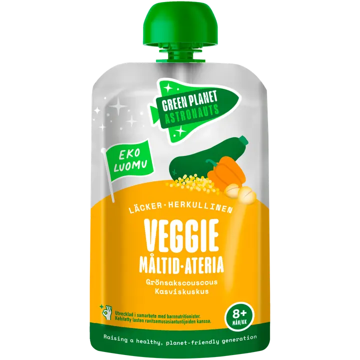 Green Planet Astronauts Luomu Veggie-ateria Kasviskuskus 120g 8kk+｜Green Planet Astronauts 有机素食餐蔬菜蒸粗麦粉 120 克 8 个月+