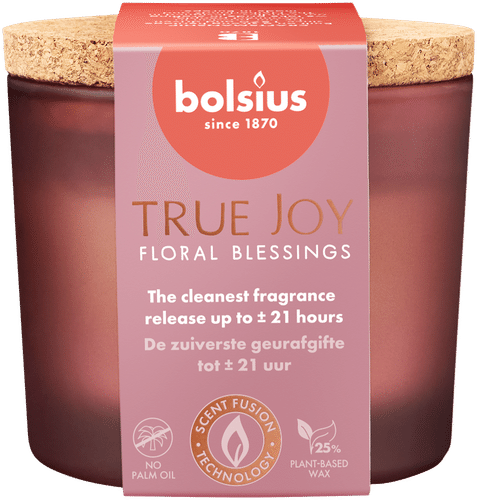 Bolsius 香薰蜡烛，软木盖 – 粉色 – 花香祝福｜Bolsius – tuoksukynttilä, korkkikansi – pinkki – Floral Blessings