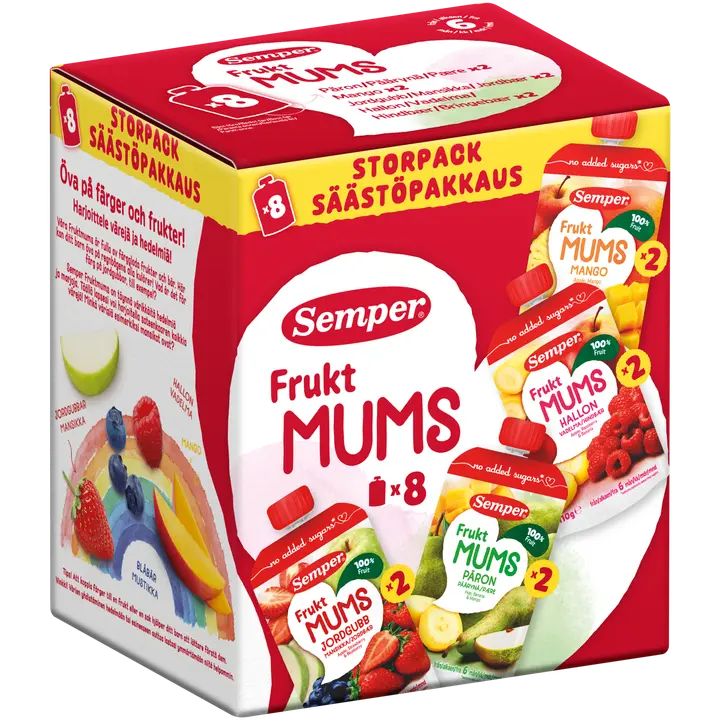 Semper Fruktmums 8x110g säästöpakkaus alk. 6 kk｜Semper Fruktmums 8x110g 储蓄包（6 个月起）