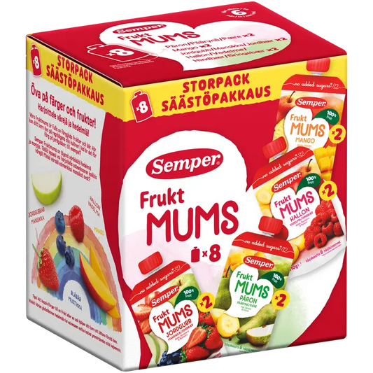 Semper Fruktmums 8x110g säästöpakkaus alk. 6 kk｜Semper Fruktmums 8x110g 储蓄包（6 个月起）