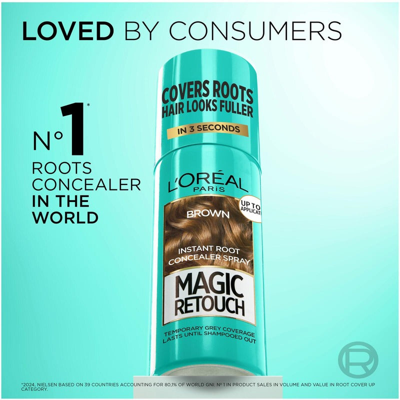 L'Oréal Paris 魔法补色冷棕色喷雾发根染色剂 75ml｜L'Oréal Paris Magic Retouch Cold Brown Suihkutettava tyvisävyte 75ml