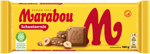 Marabou Schweizernöt巧克力板 160g｜Marabou Schweizernöt suklaalevy 160g