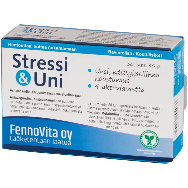 Fennovita Stressi & Uni Plus30 kaps./14 g-Fennovita Stress & Sleep Plus30 粒/14 克
