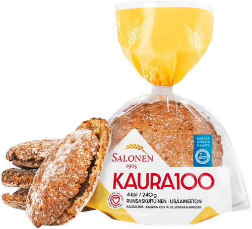 Leipomo Salonen Kaura100 4/240 g kauraleipä, halkaistu｜Leipomo Salonen Kaura100 燕麦面包 4/240g 对半切
