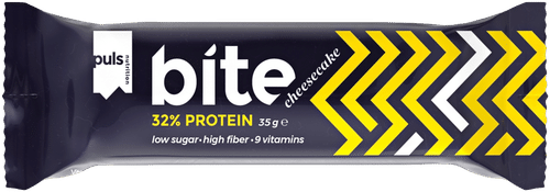 Puls Bite 35克低糖奶酪蛋糕蛋白棒｜PULS Bite 35g juustokakku vahäsokerinen proteiinipatukka