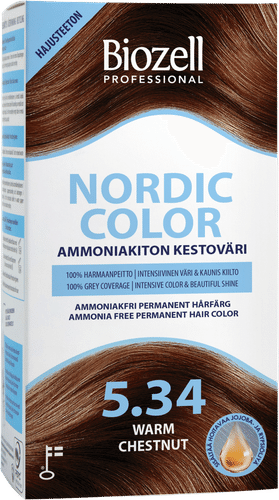 Biozell Nordic Color Biozell Professional Nordic Color 无氨持久染发剂 暖栗色 5.34 2x60ml