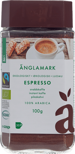 Änglamark espresso pikakahvi luomu 100 g｜Änglamark 浓缩咖啡 速溶咖啡 有机 100 g