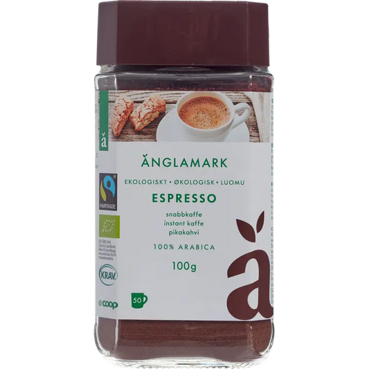 Änglamark espresso pikakahvi luomu 100 g｜Änglamark 浓缩咖啡 速溶咖啡 有机 100 g