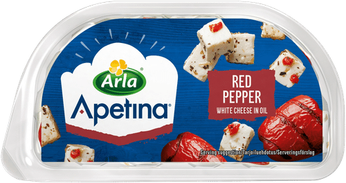 Arla Apetina Snack 100/70 g salaattijuustokuutioita ja paprikaa öljymarinadissa