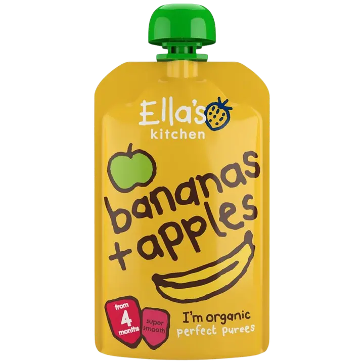 Ella's Kitchen Banaani-omenasose alkaen 4 kk LUOMU 120g｜Ella´s Kitchen Ella's Kitchen 香蕉苹果酱 4 个月起有机 120g