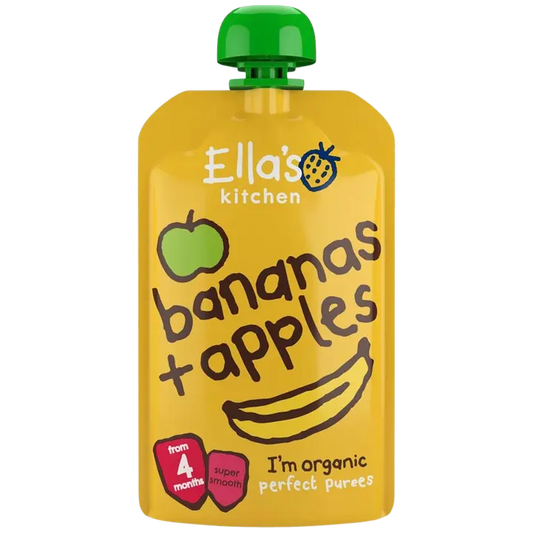 Ella's Kitchen Banaani-omenasose alkaen 4 kk LUOMU 120g｜Ella´s Kitchen Ella's Kitchen 香蕉苹果酱 4 个月起有机 120g