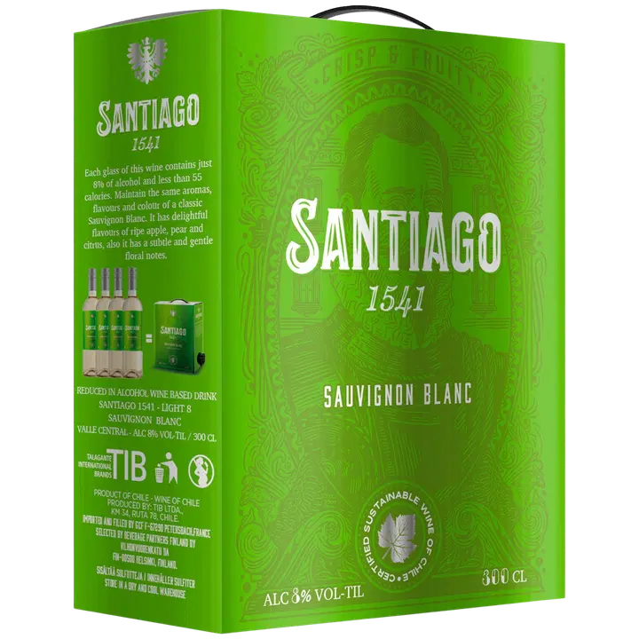 Santiago 1541 Sauvignon Blanc 8 til- % 3 l bib｜Santiago 1541 长相思 8 vol% 3 升围兜