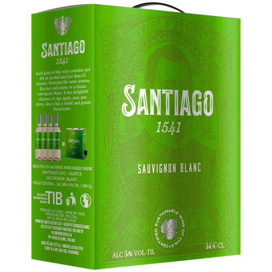 Santiago 1541 Sauvignon Blanc 8 til- % 3 l bib｜Santiago 1541 长相思 8 vol% 3 升围兜