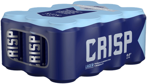 Crisp 12罐装清爽拉格无醇麦芽饮料0% 0,33 L｜12-pack Crisp Lager alkoholiton olut 0 % tölkki 0,33 L