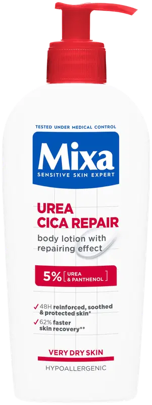 Mixa 尿素Cica修复身体乳（修复皮肤屏障，适合极干性肌肤） 250ml｜Mixa Urea Cica Repair Vartalovoide, jolla on ihon suojamuuria korjaava vaikutus erittäin kuivalle iholle 250ml