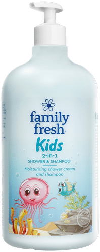 Family Fresh 儿童二合一沐浴洗发露 1000ml｜Family Fresh Kids 2-in-1 shower & shampoo suihkusaippua 1000ml