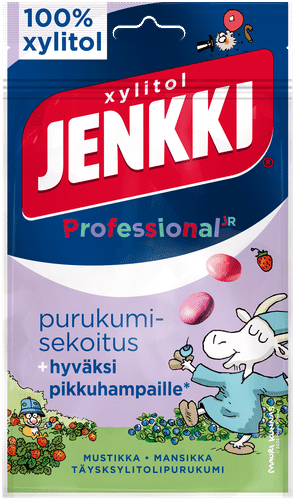 Jenkki Professional JR Herra Hakkarainen全木糖醇口香糖混合装 75g｜Jenkki Professional JR Herra Hakkarainen täysksylitolipurukumisekoitus 75g