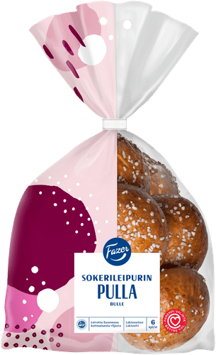 Fazer Sokerileipurin Pulla 6kpl 240g｜Fazer 糖面包师小圆面包 6个 240g