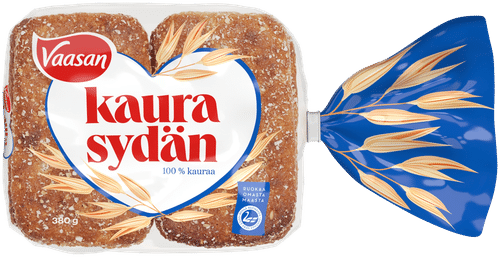 Vaasan Kaurasydän 380g 6 kpl 100 % kauraleipä｜Vaasan 燕麦心面包 380克 6个 100%燕麦面包