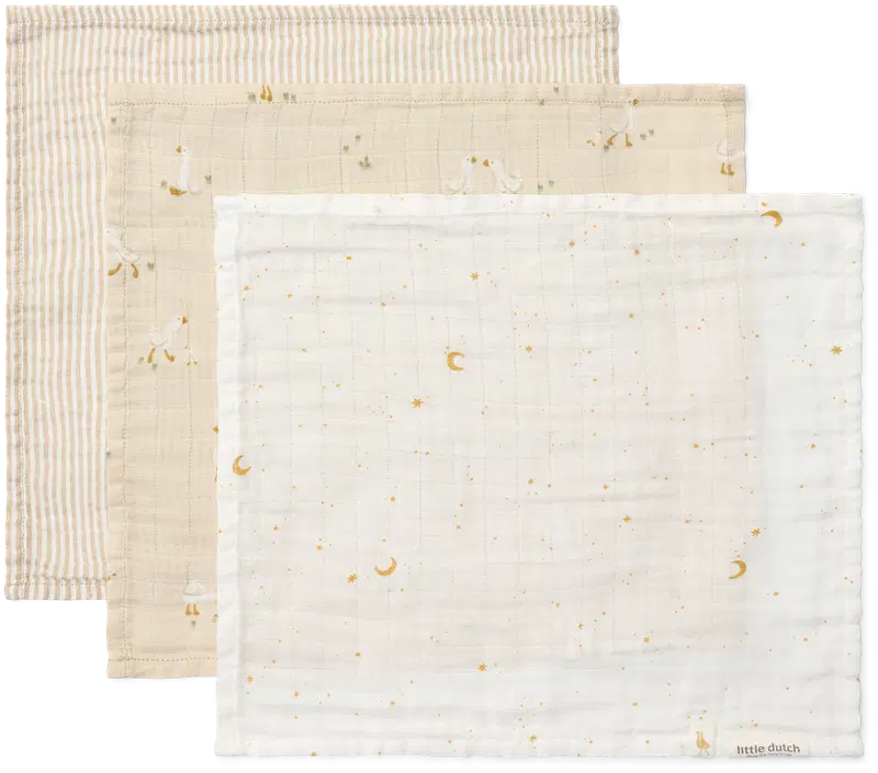 Little Dutch 纱布巾套装3条 小鹅｜Little Dutch harsoliinasetti 3kpl Little Goose