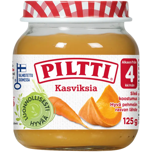 PILTTI 125g Kasviksia kasvissose 4kk｜Piltti 125克蔬菜泥 4个月
