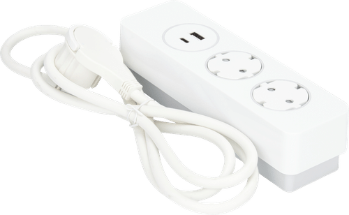 Gelia 延长线 2+1+1 组合按压式 2米 2个插座+1个USB-A+1个USB-C 白色