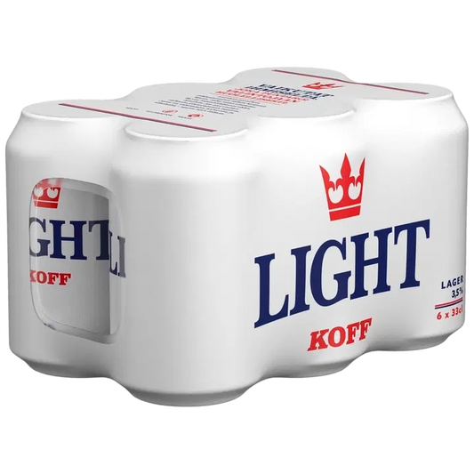6-pack Koff Light Lager olut 3,5 % tölkki 0,33 L｜Koff 6 罐装 Koff 淡色拉格饮料 3.5% 罐装 0,33 L