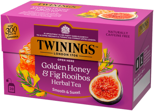 Twinings Golden Honey, Fig & Rooibos yrttitee 20x2g｜Twinings 黄金蜂蜜、无花果和路易波士花草茶 20x2g