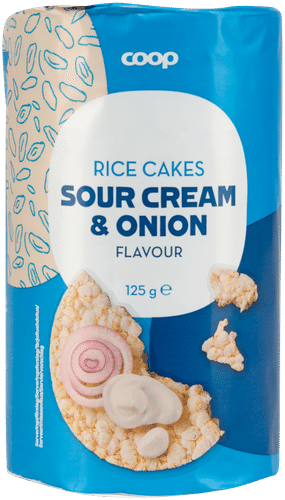 Coop riisikakut Sour cream & onion gluteeniton 125 g｜Coop 米饼（酸奶油洋葱味）无麸质 125 g