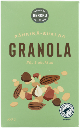 Herkku granola pähkinä-suklaa 360 g｜Herkku 坚果巧克力格兰诺拉 360g