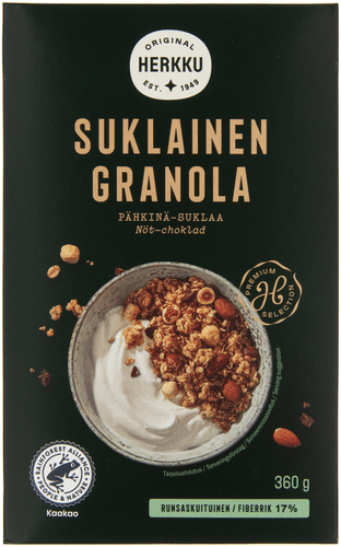 Herkku granola pähkinä-suklaa 360 g｜Herkku 坚果巧克力格兰诺拉 360 g