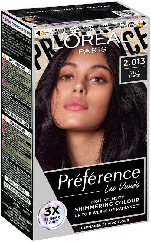L'Oréal Paris 深黑持久染发剂 1kpl｜L'Oréal Paris Préférence Vivid Colours Deep Black intensiivinen kestoväri 1kpl