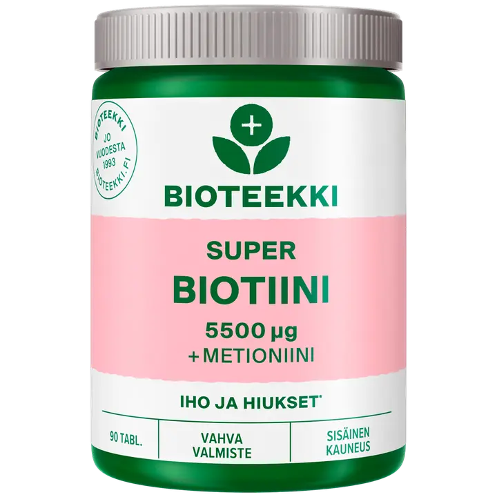 Bioteekki Super Biotiini 90 tabl.｜Bioteekki 超级生物素 90 片。