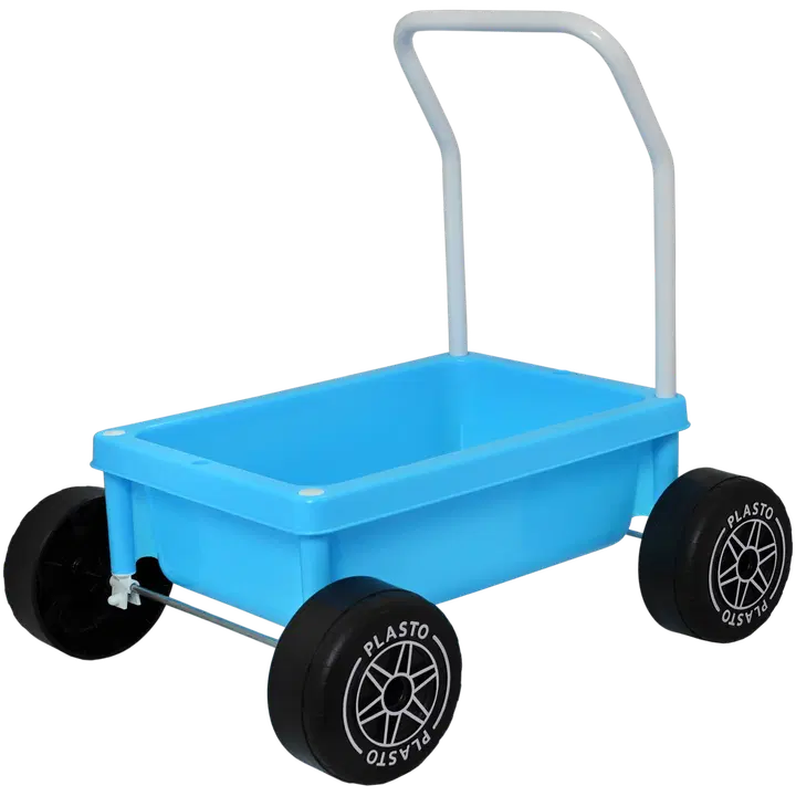 Taaperokärry, pehmeät ja hiljaiset pyörät, turkoosi, korkeus 48 cm｜Plasto 幼儿推车，柔软安静的轮子，绿松石色，高度 48 cm