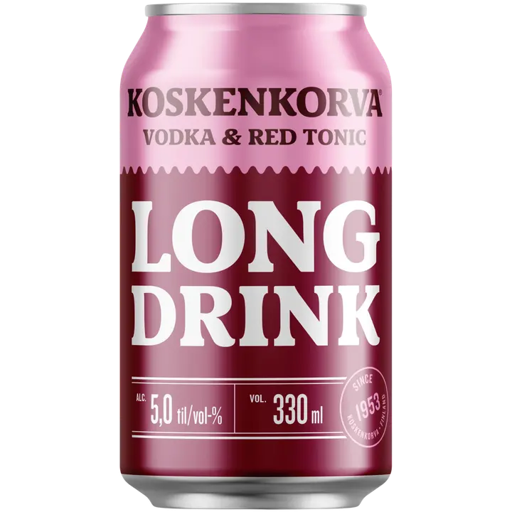 Koskenkorva Long Drink Vodka Red 5% 33cl CAN｜Koskenkorva 长饮伏特加红 5% 33cl 罐装