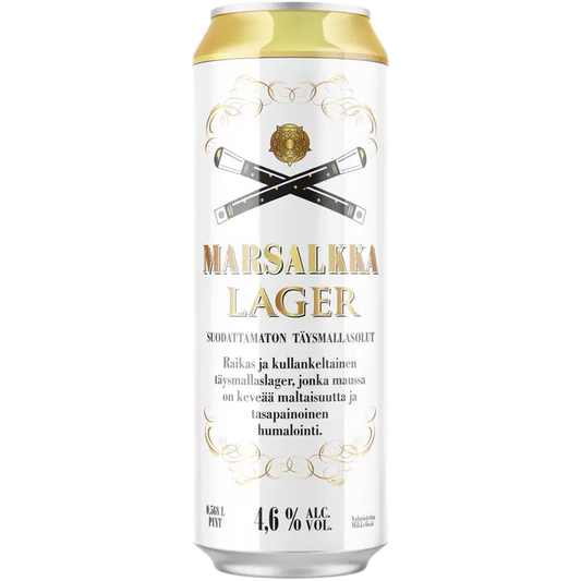 Marsalkka Lager 4,6% olut 0,568l tölkki｜Marsalkka 淡饮料 4.6% 饮料 0.568l 罐装